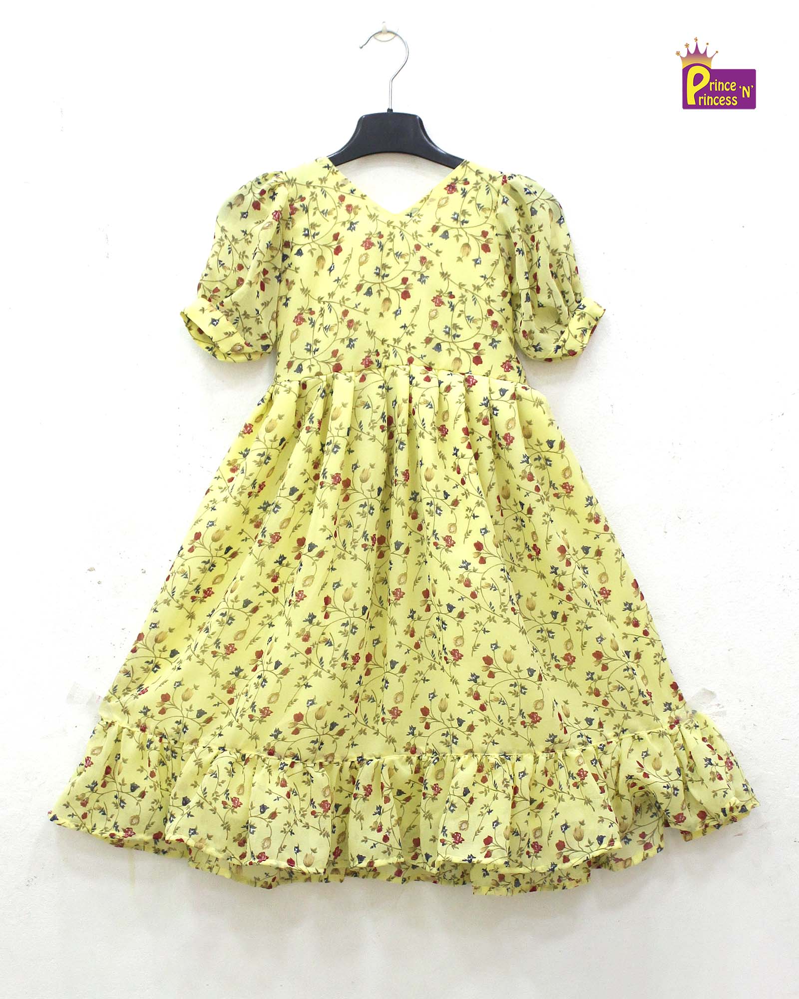 Kids Georgette Yellow Trendy Gown WGF049 - Prince N Princess