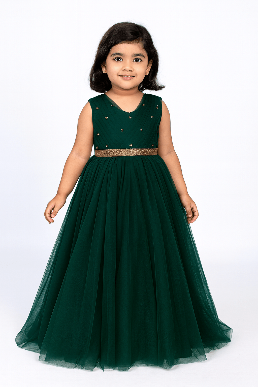 Kids Green Birthday Frock PG468 - Prince N Princess