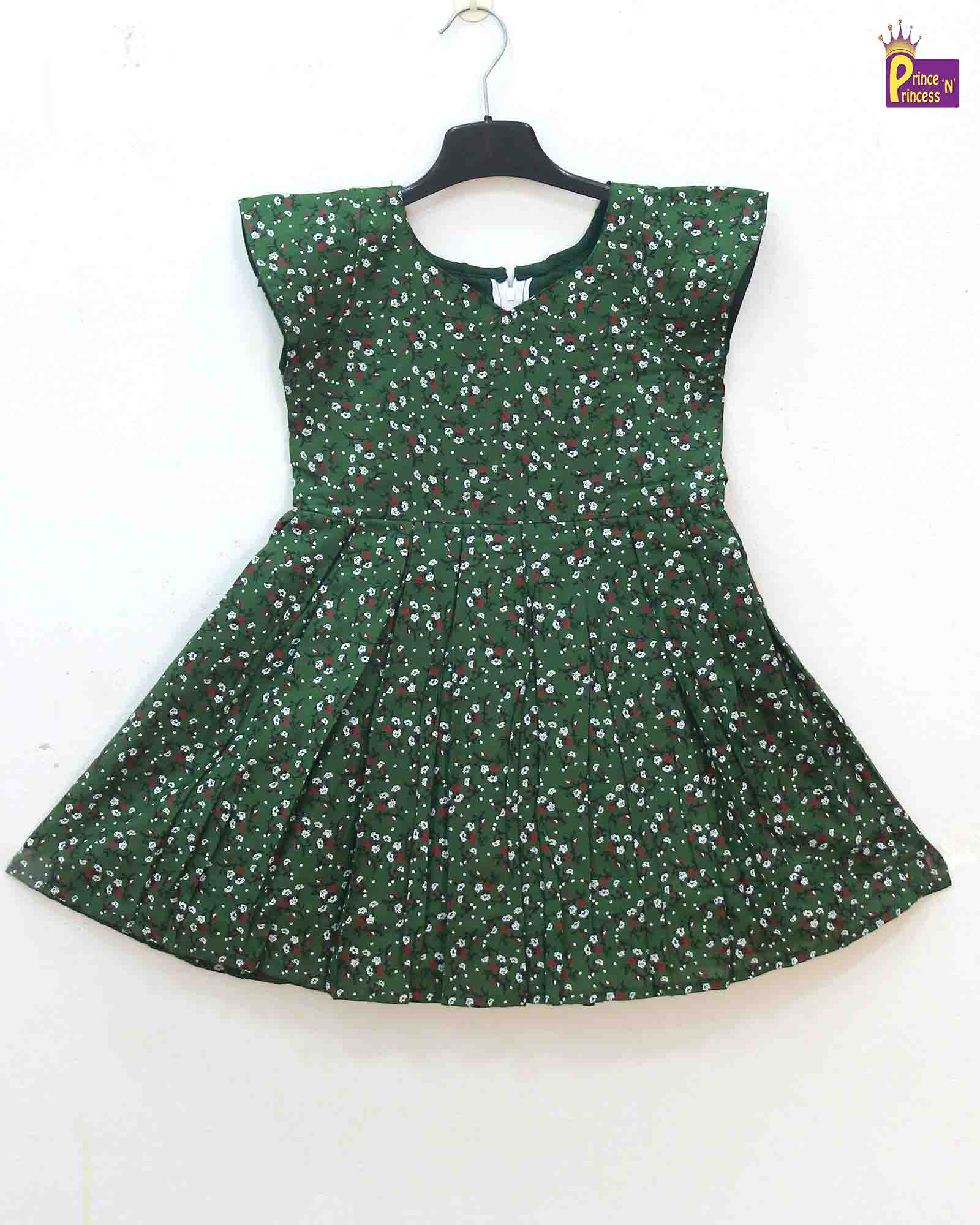 Kids Green Cotton Frock CF308 - Prince N Princess