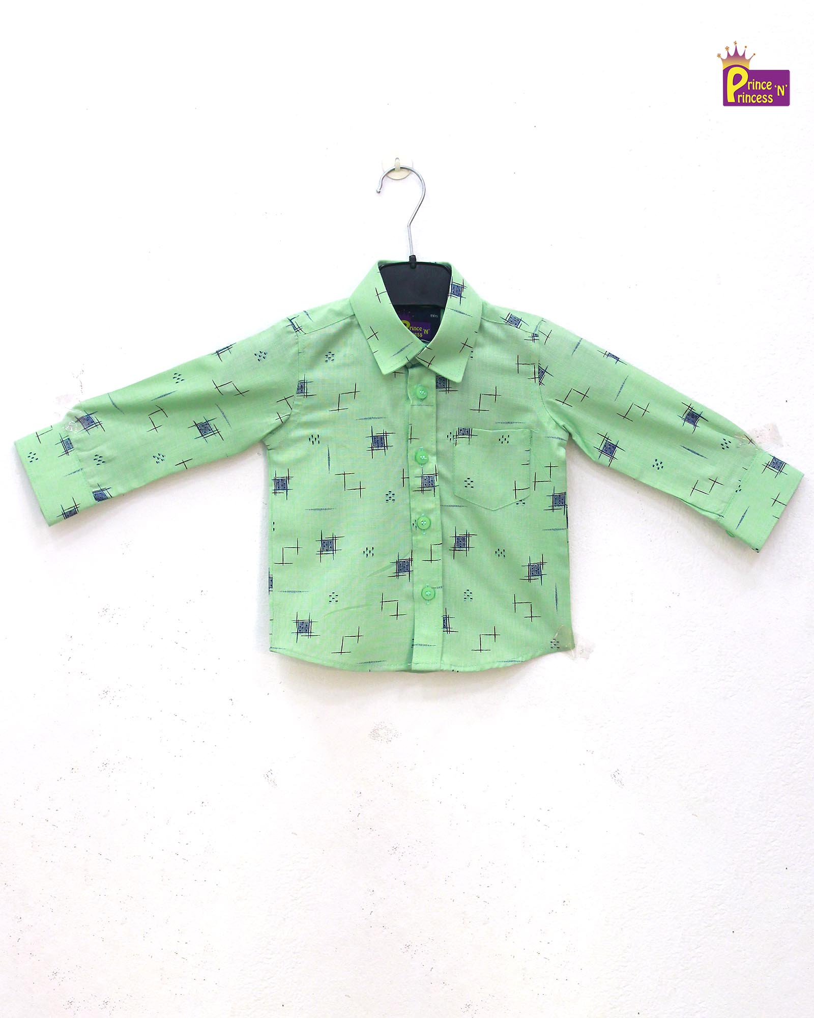 Kids Green Full Sleeve shirt ST054 - Prince N Princess
