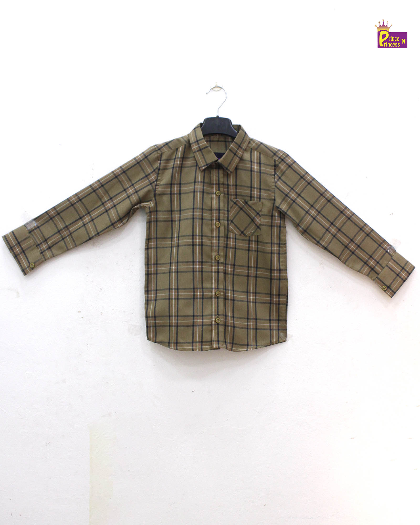Kids Green Full Sleeve shirt ST130 - Prince N Princess