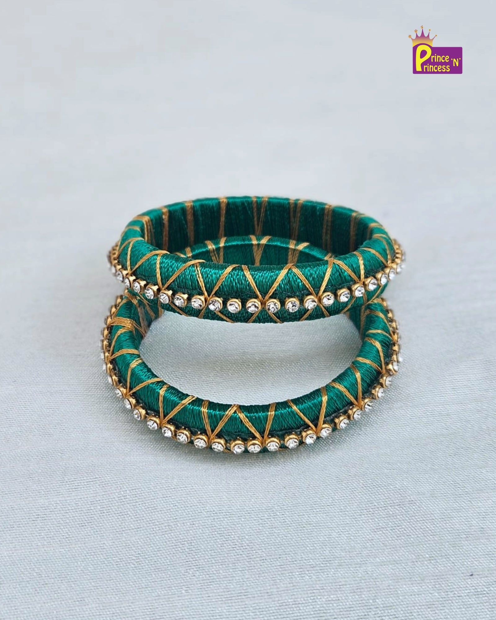 Kids Green Silk thread Bangles BA002 - Prince N Princess