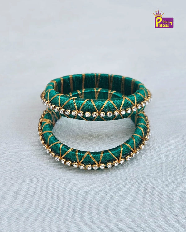 Kids Green Silk thread Bangles BA002 - Prince N Princess