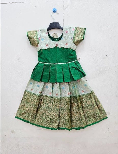 Kids Green Traditional Pattupavadai PPP1529 - Prince N Princess