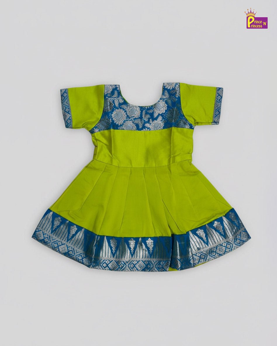 Kids Green With Blue Party Frock LDF333 - Prince N Princess