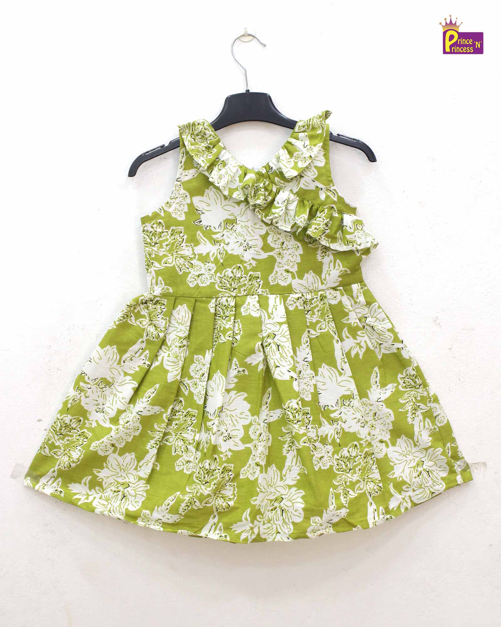 Kids GreenCotton Frock CF350 - Prince N Princess