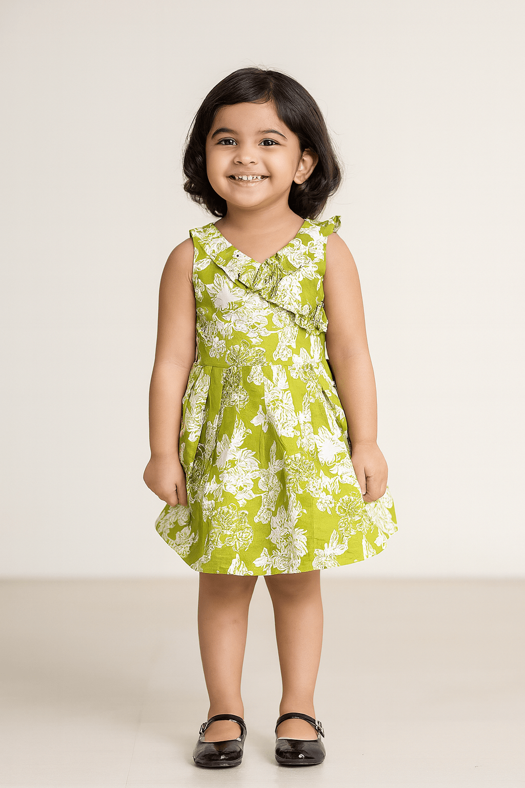 Kids GreenCotton Frock CF350 - Prince N Princess