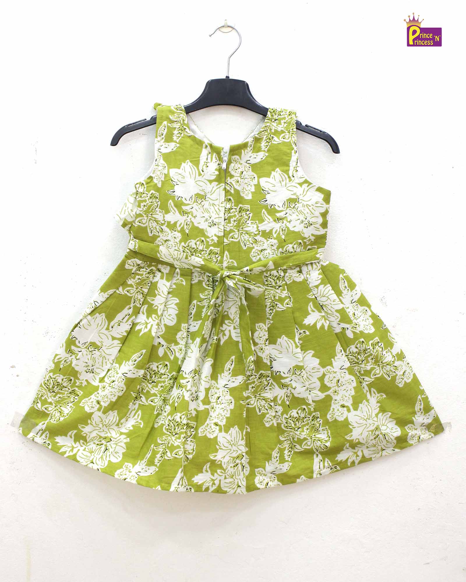 Kids GreenCotton Frock CF350 - Prince N Princess