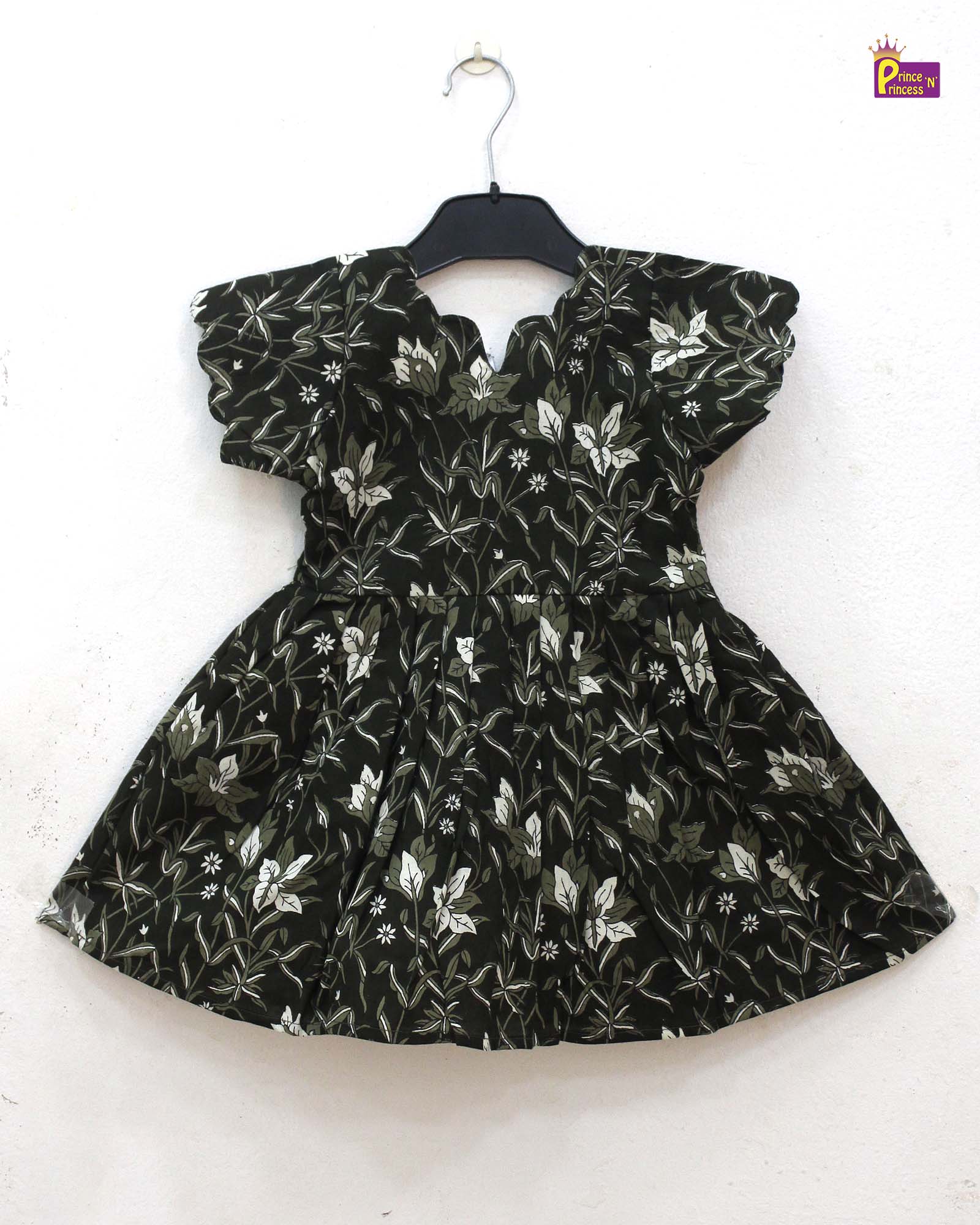 Kids GreenCotton Frock CF359 - Prince N Princess