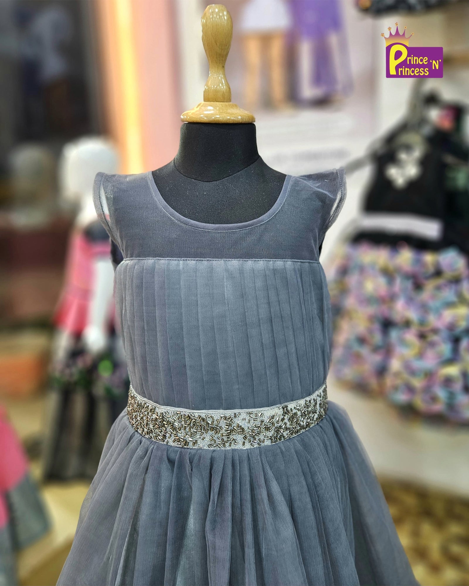 Kids Grey Party frock BG202 - Prince N Princess