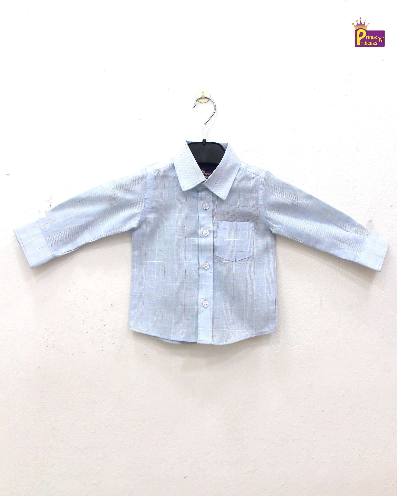 Kids Ice blue Full Sleeve shirt ST071 - Prince N Princess