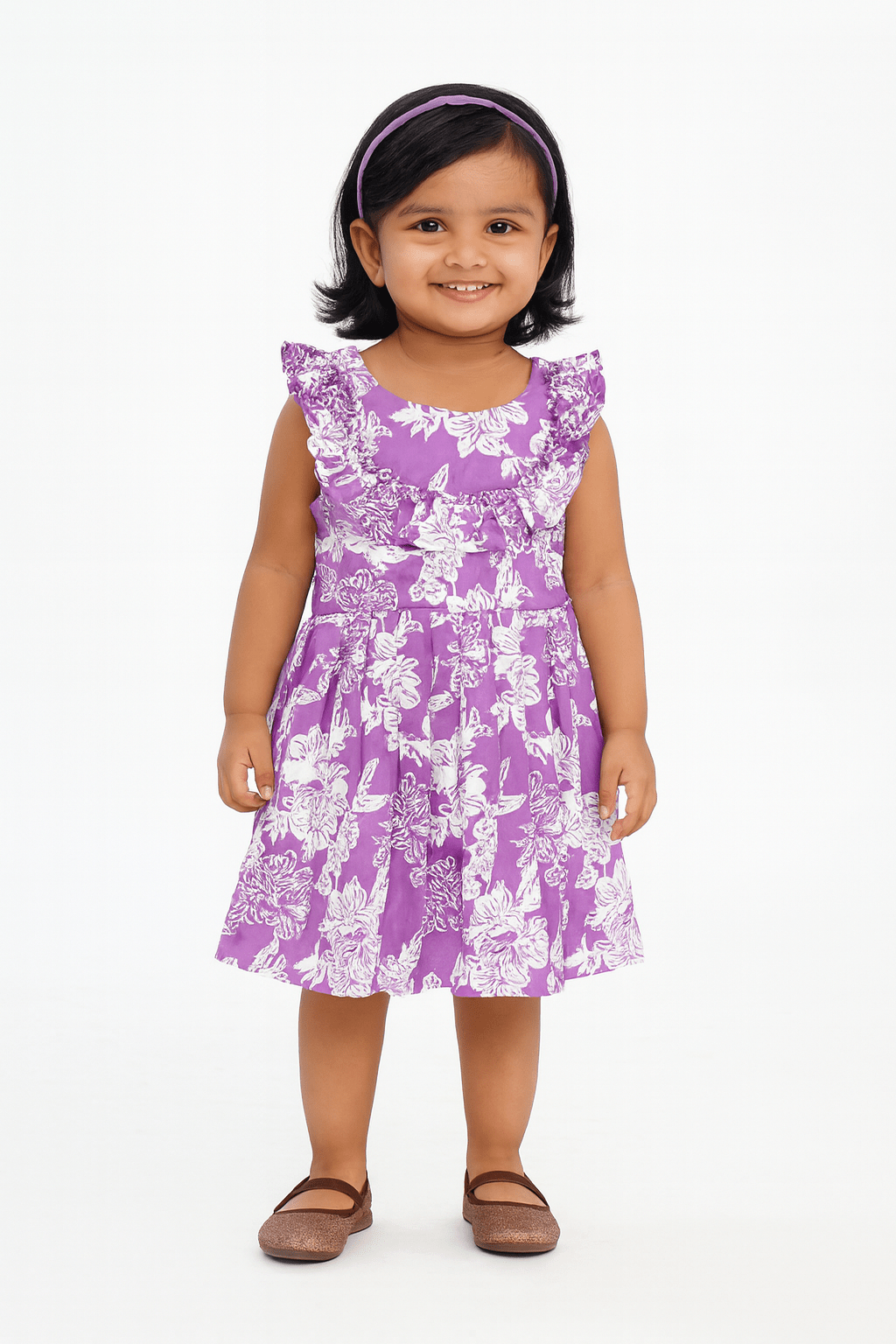 Kids Lavender Cotton Frock CF348 - Prince N Princess