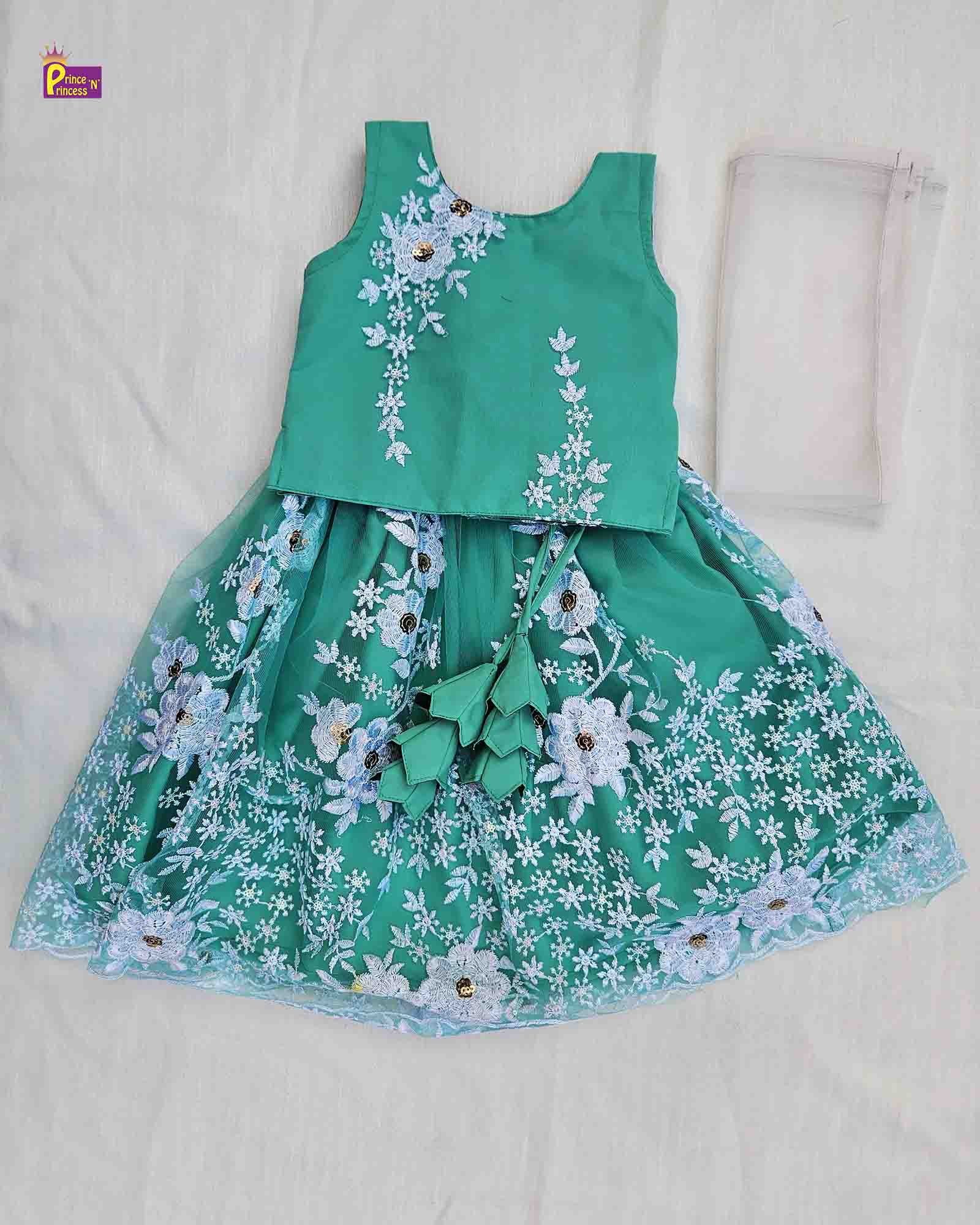 Kids Rama Green emproidery  ethnic Lehenga Choli LC225 Prince N Princess