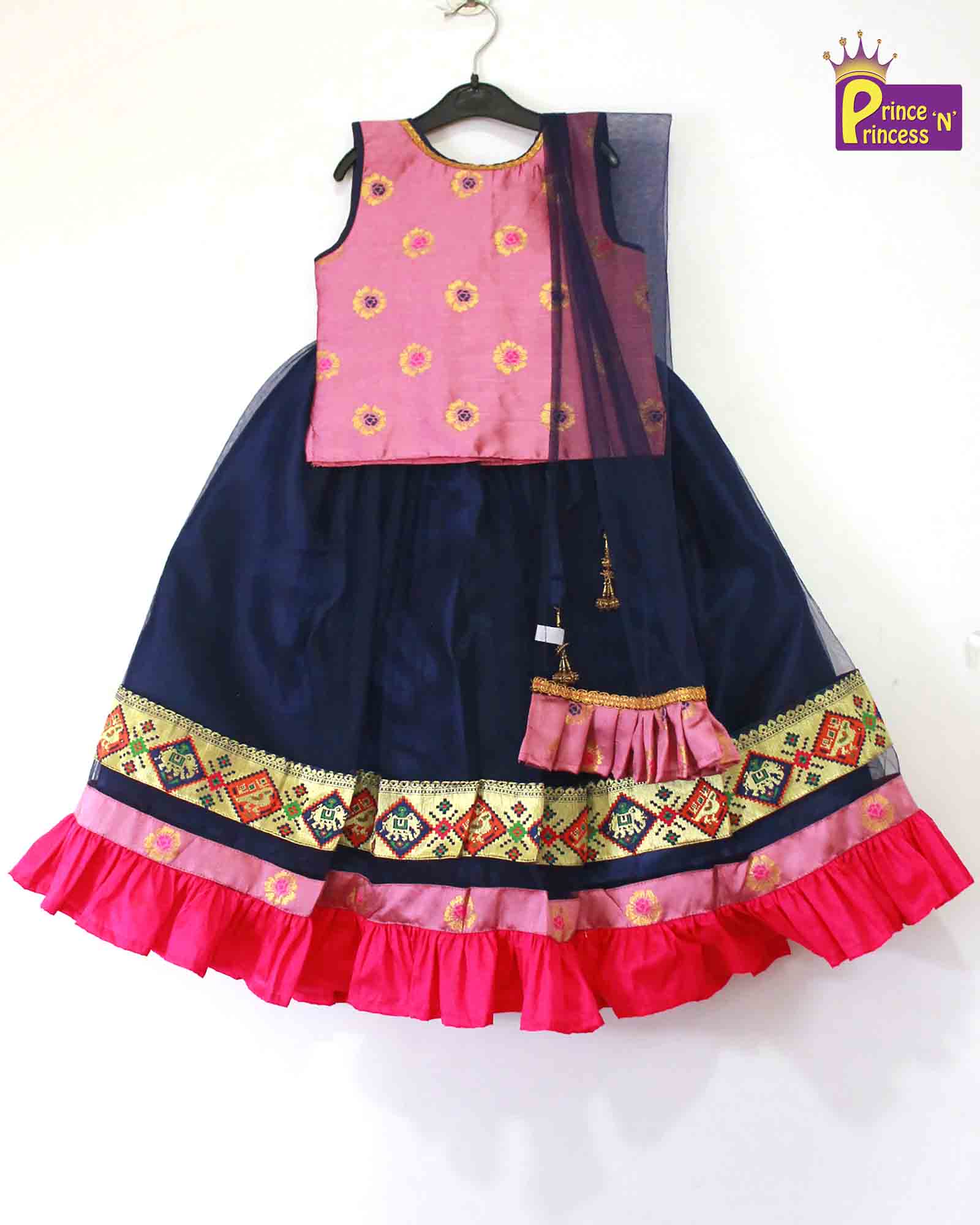 Kids Little Purple With Navy blue Lehenga Choli LC101 - Prince N Princess