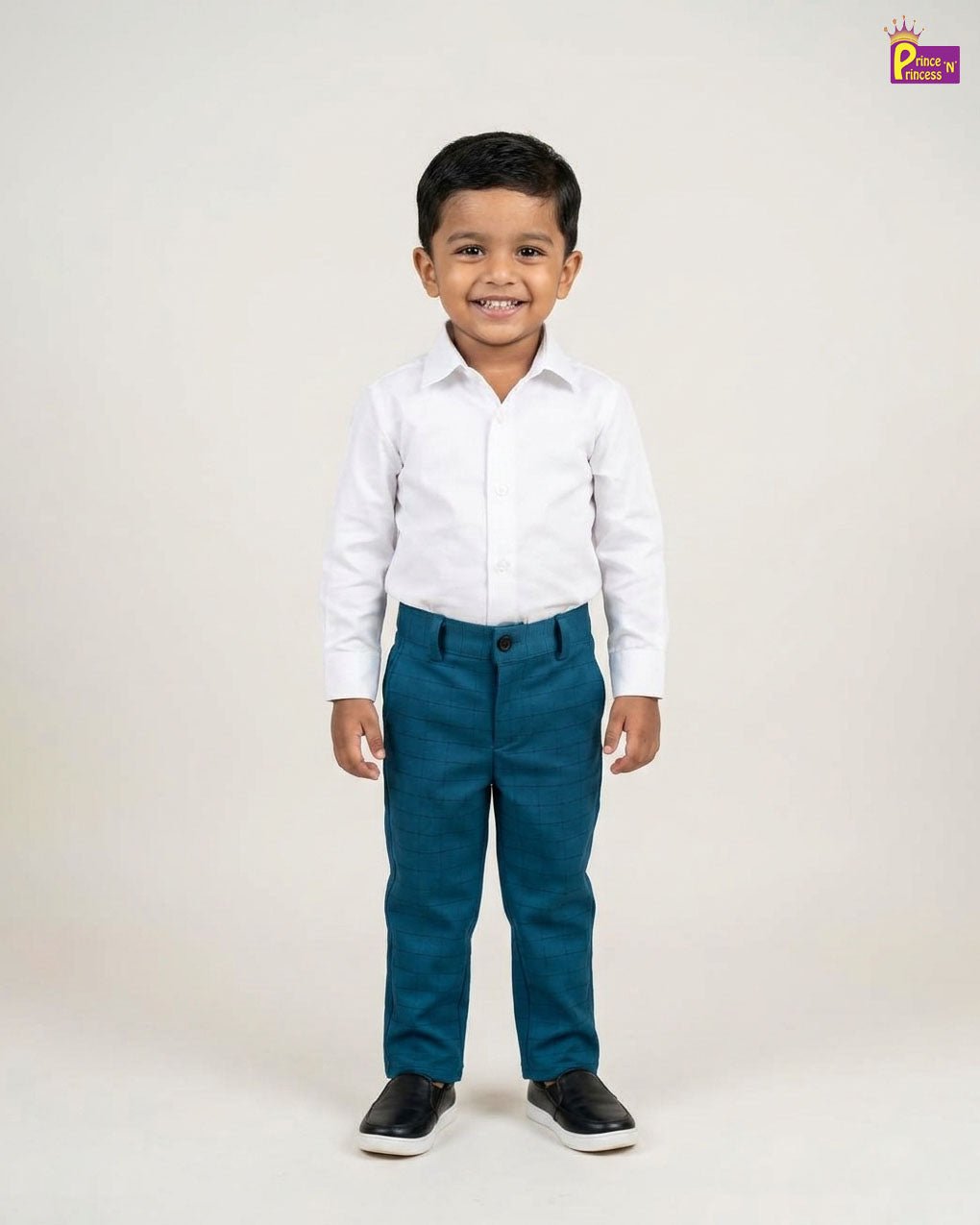 Kids Lycra Full Length Pant in Blue PT020 - Prince N Princess