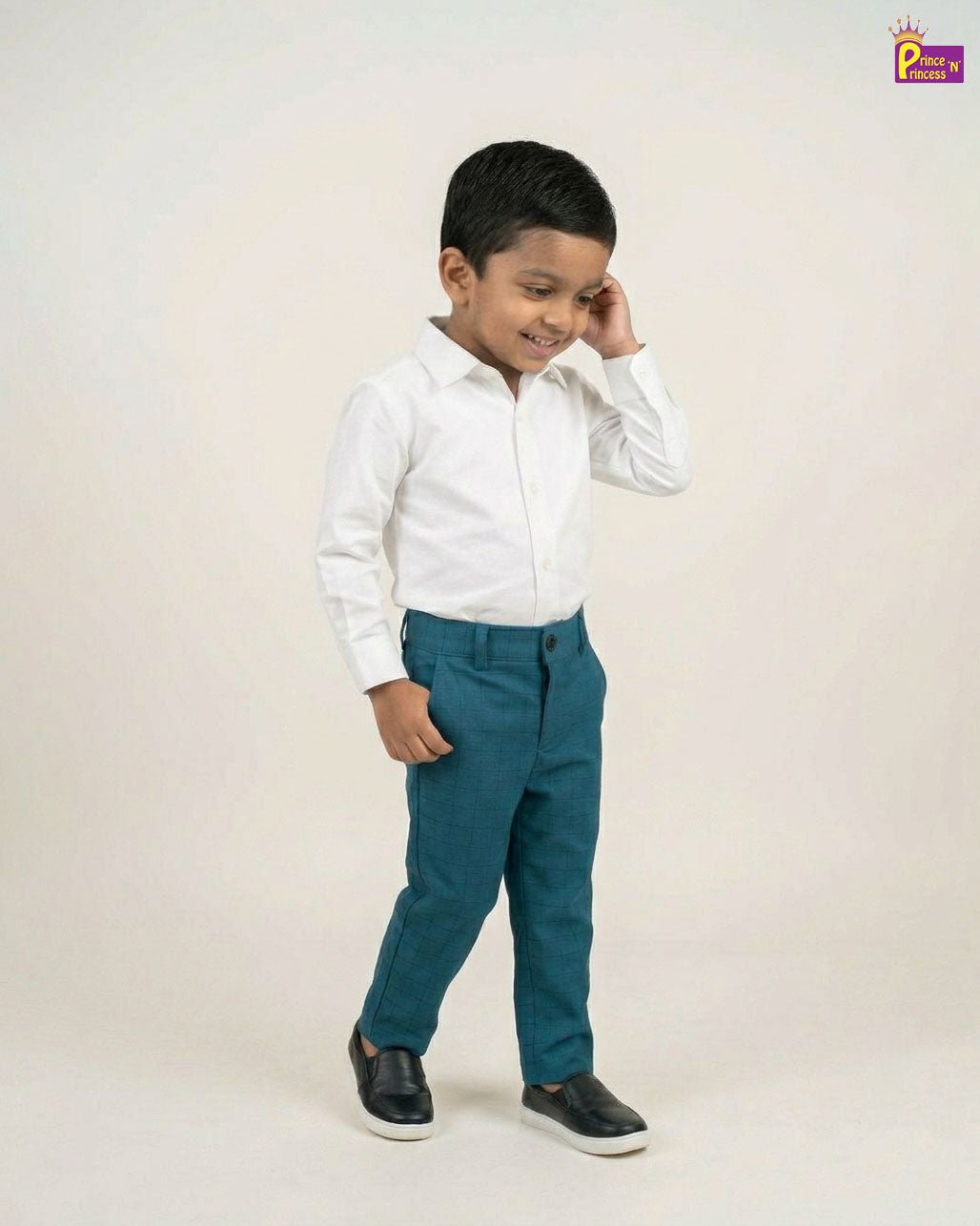 Kids Lycra Full Length Pant in Blue PT020 - Prince N Princess
