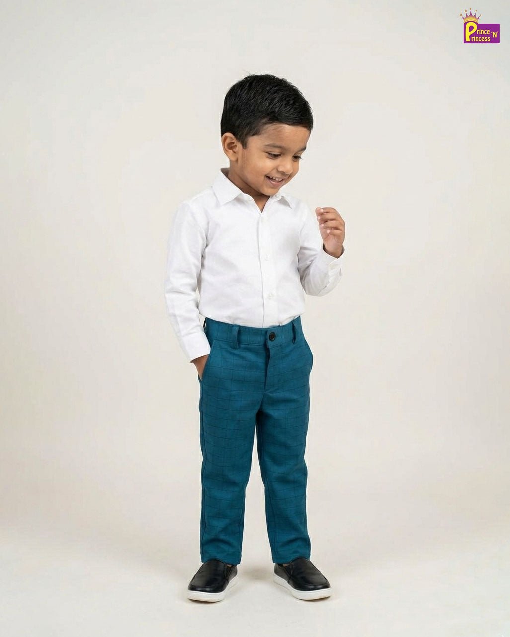 Kids Lycra Full Length Pant in Blue PT020 - Prince N Princess