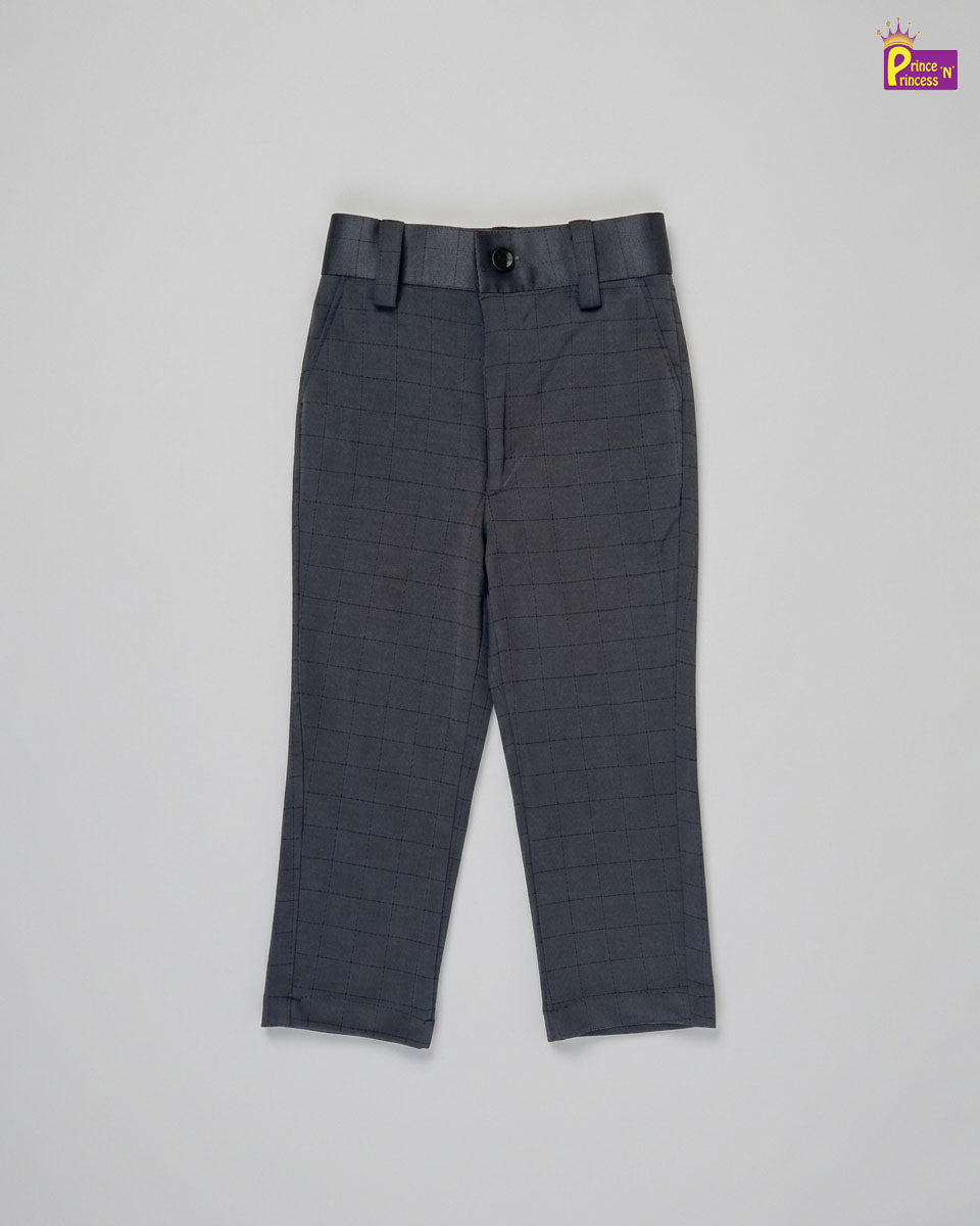 Kids Lycra Full Length Pant in Dark Grey PT025 - Prince N Princess