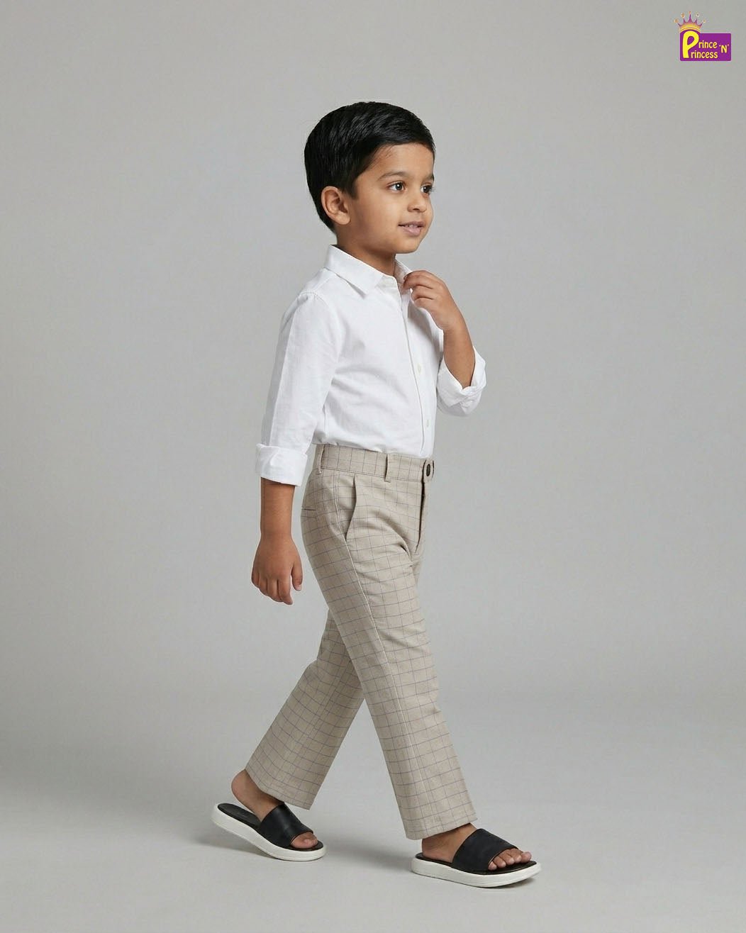 Kids Lycra Full Length Pant in Grey PT024 - Prince N Princess