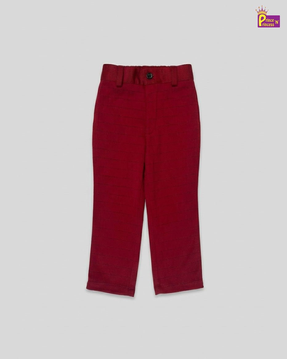 Kids Lycra Full Length Pant in Maroon PT021 - Prince N Princess
