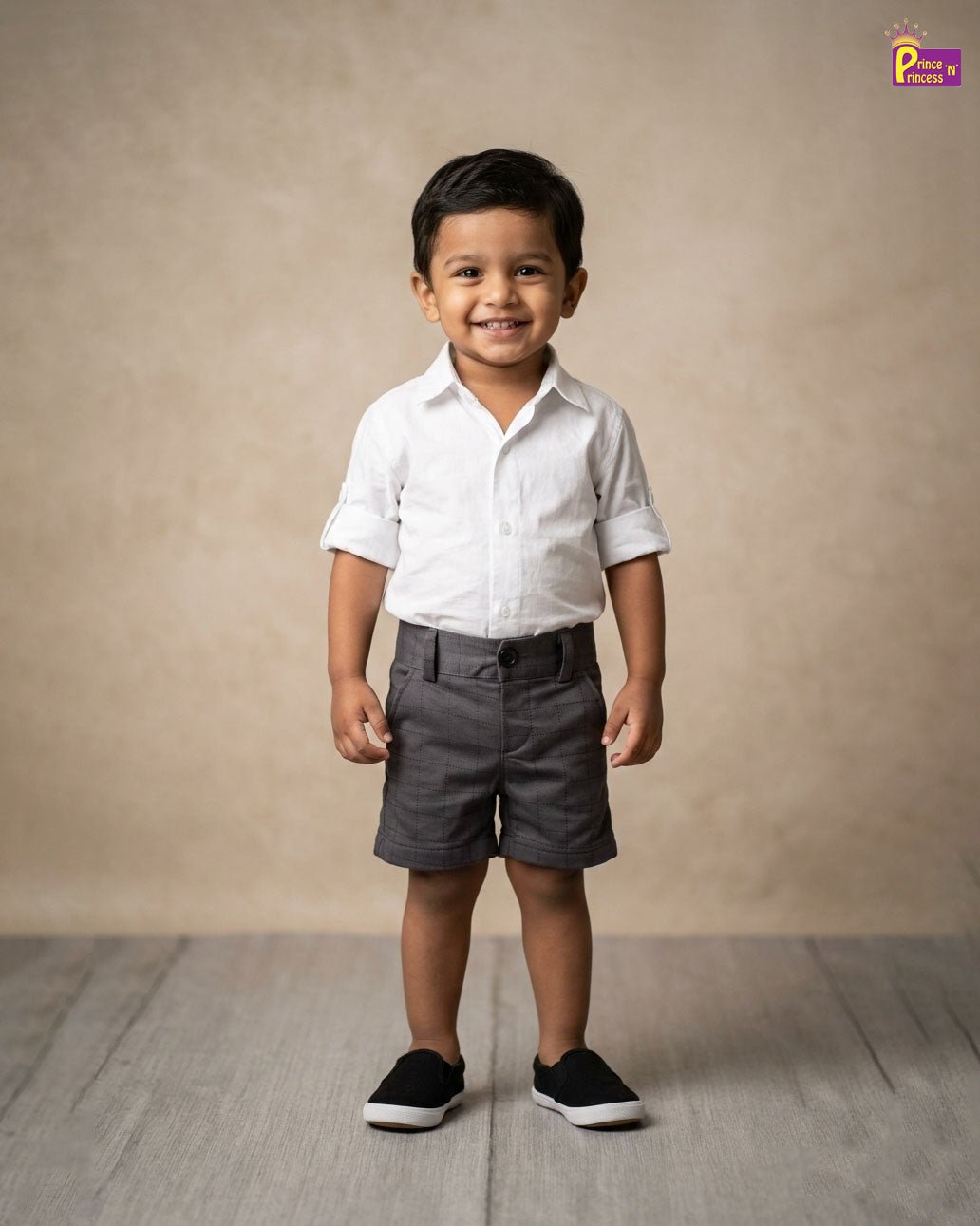 Kids Lycra Trousers in Dark Grey SH034 - Prince N Princess