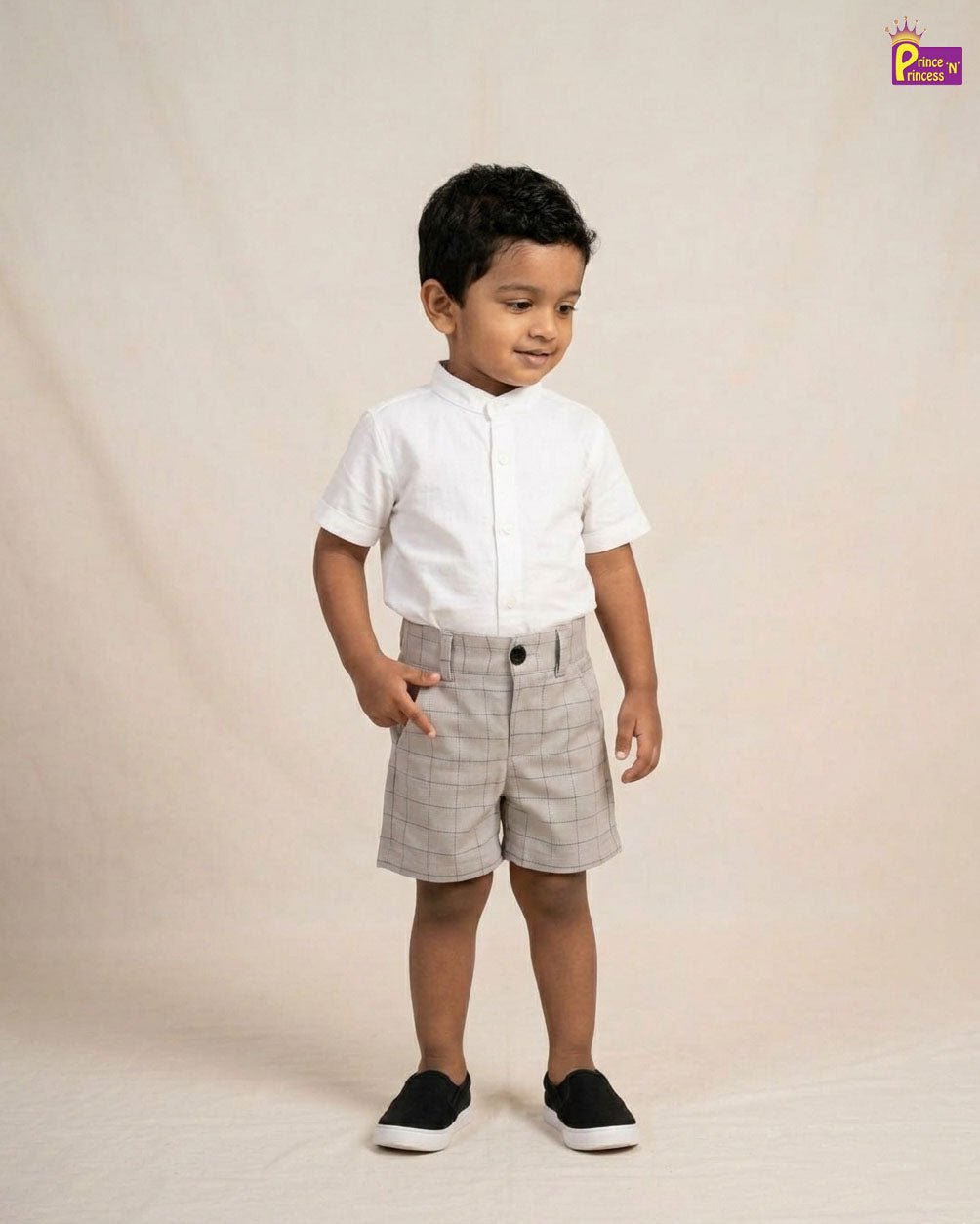 Kids Lycra Trousers in Grey SH035 - Prince N Princess