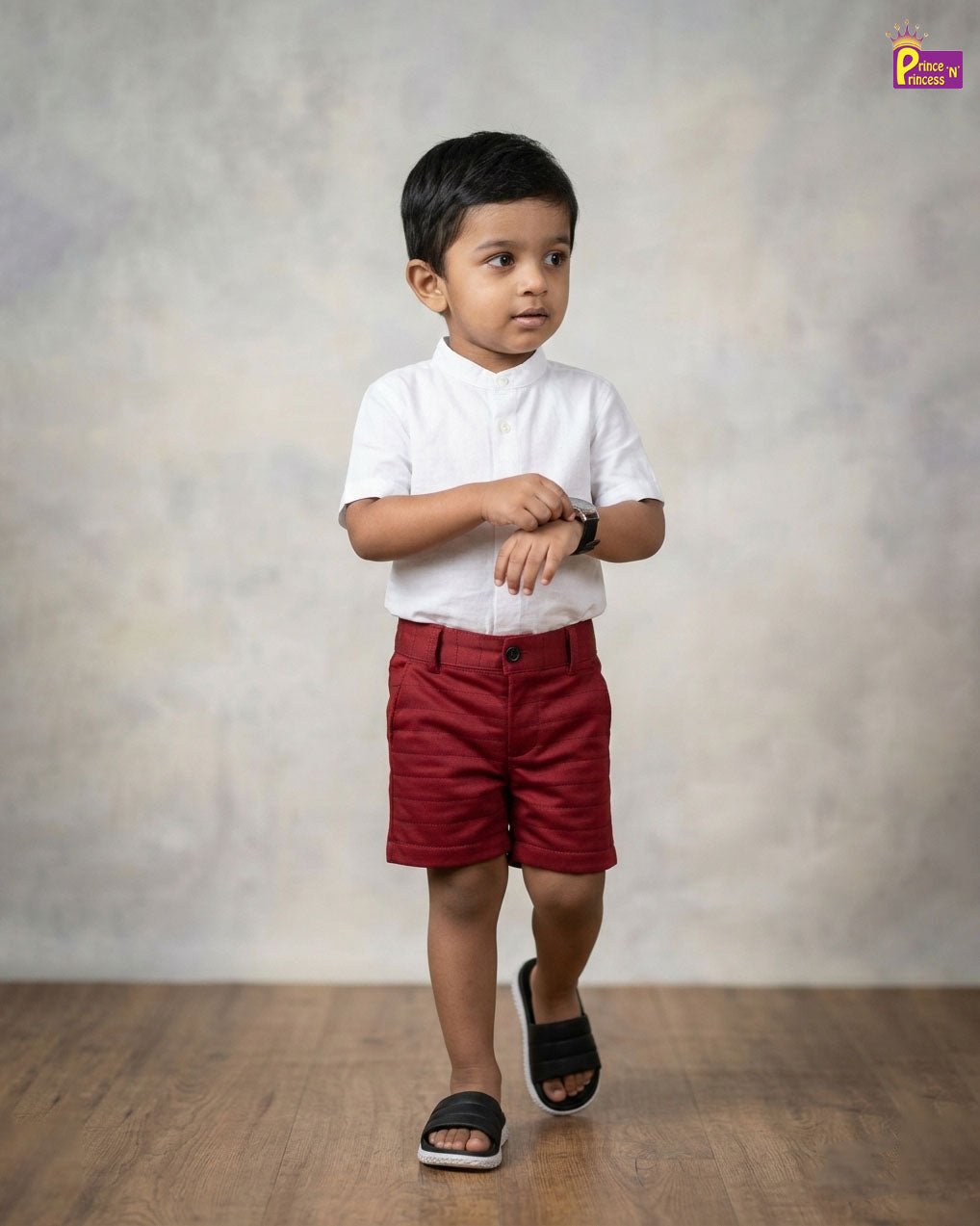 Kids Lycra Trousers in Maroon SH031 - Prince N Princess