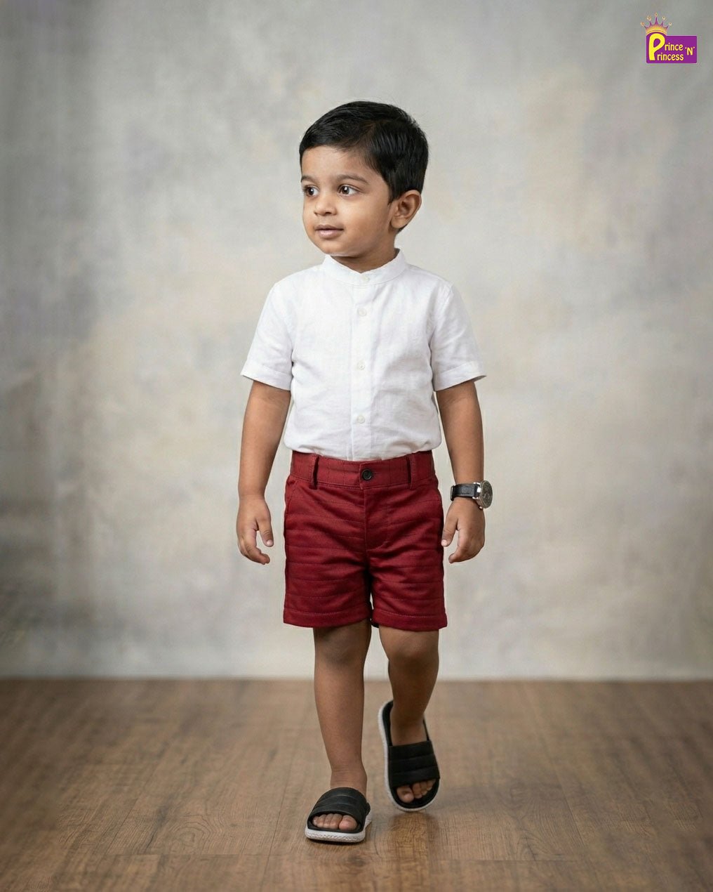 Kids Lycra Trousers in Maroon SH031 - Prince N Princess