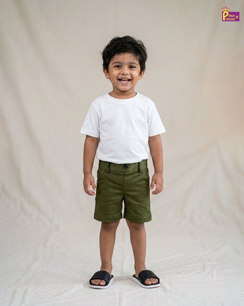 Kids Lycra Trousers in Olive Green SH033 - Prince N Princess