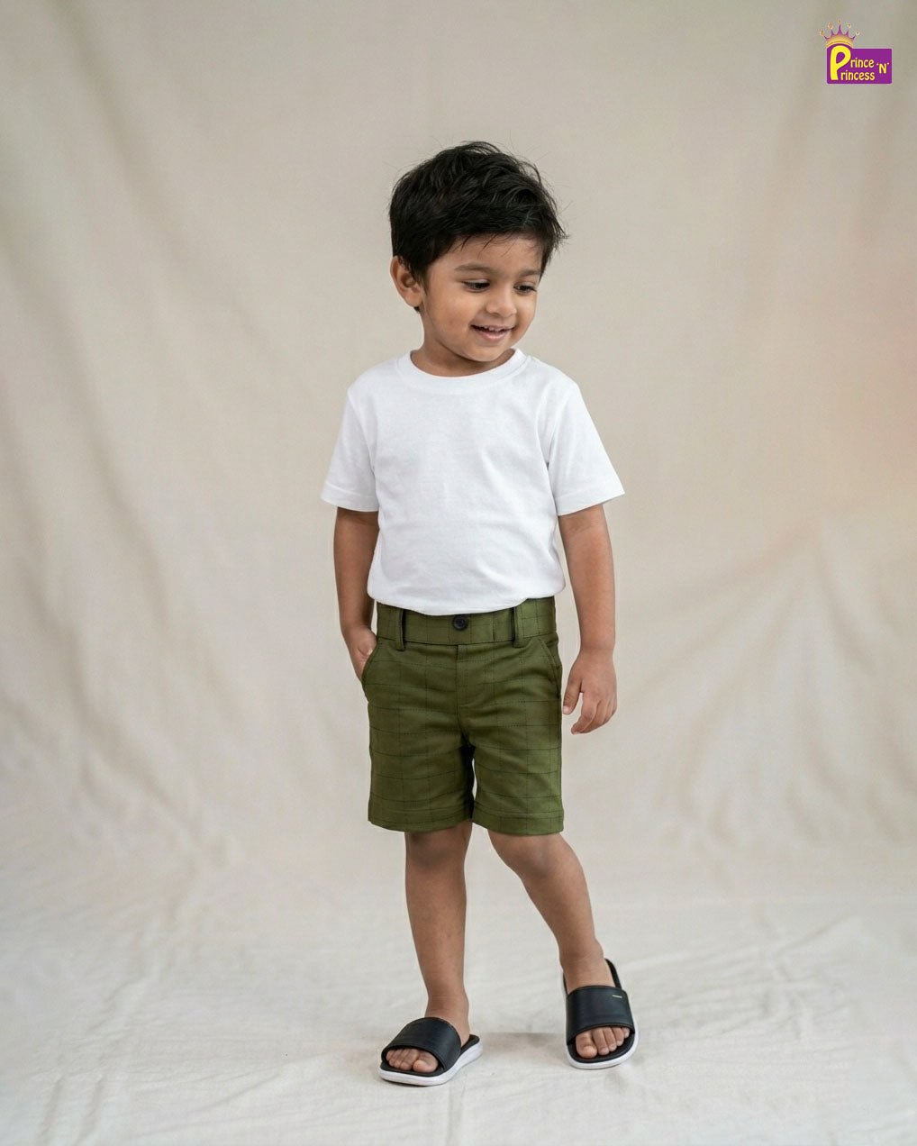 Kids Lycra Trousers in Olive Green SH033 - Prince N Princess