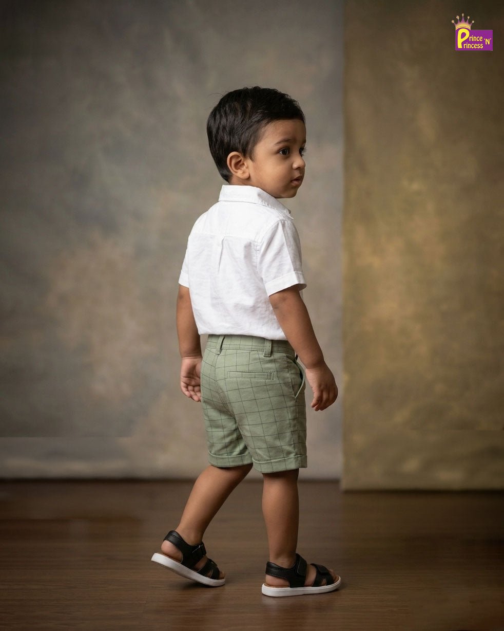 Kids Lycra Trousers in Pista Green SH036 - Prince N Princess