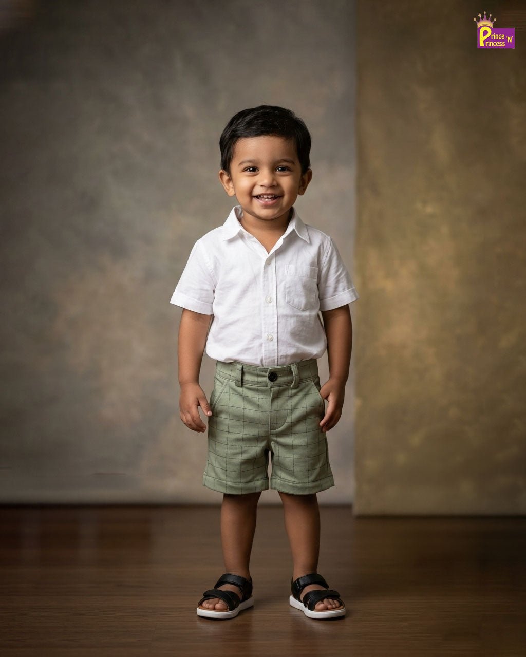 Kids Lycra Trousers in Pista Green SH036 - Prince N Princess