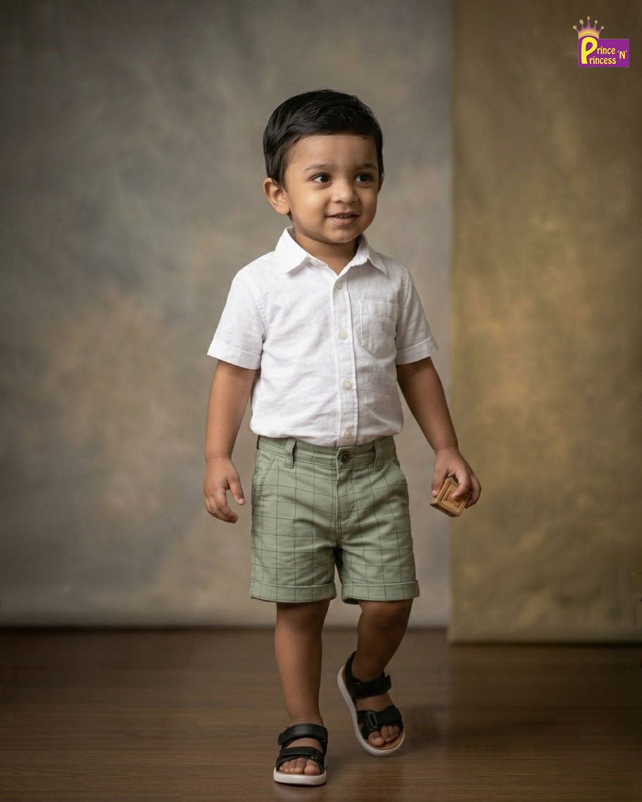 Kids Lycra Trousers in Pista Green SH036 - Prince N Princess