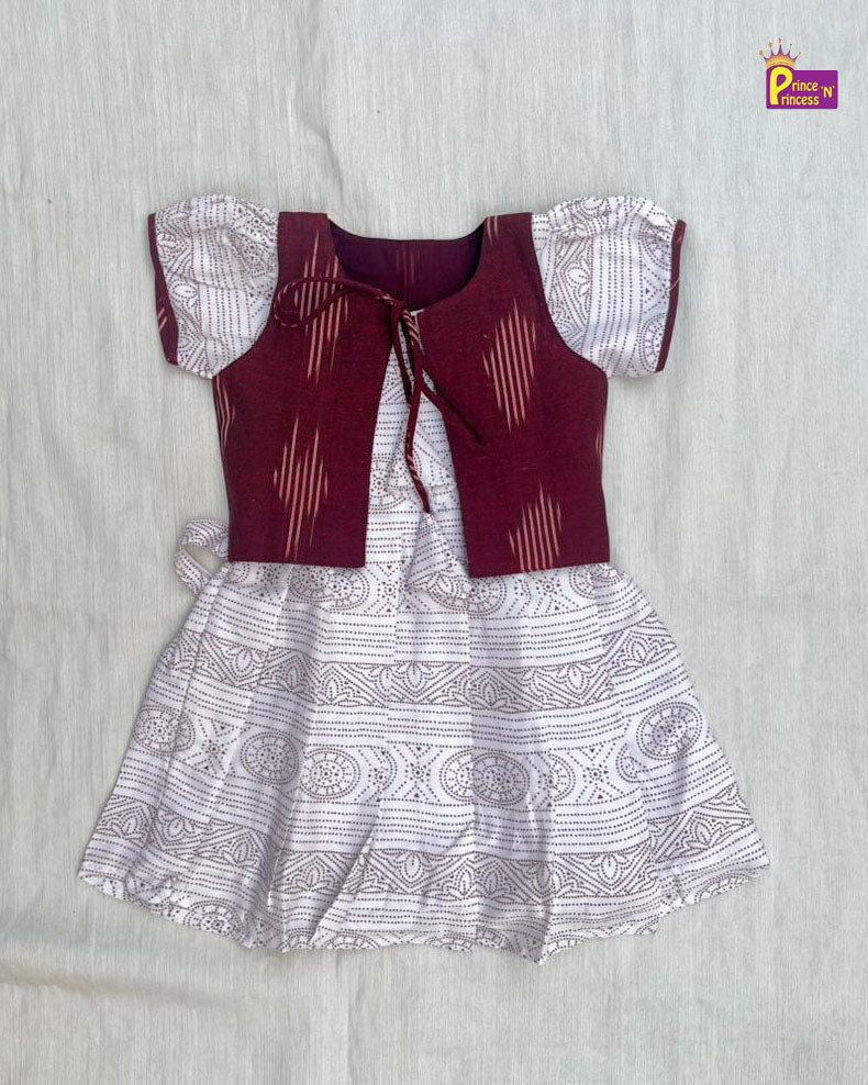 Kids Maroon Coat Cotton Frock CF404 - Prince N Princess