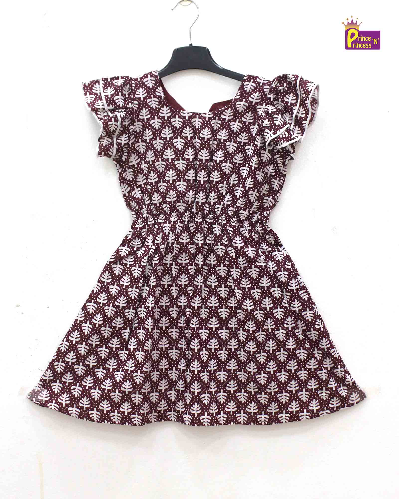Kids Maroon Cotton Frock CF297 - Prince N Princess