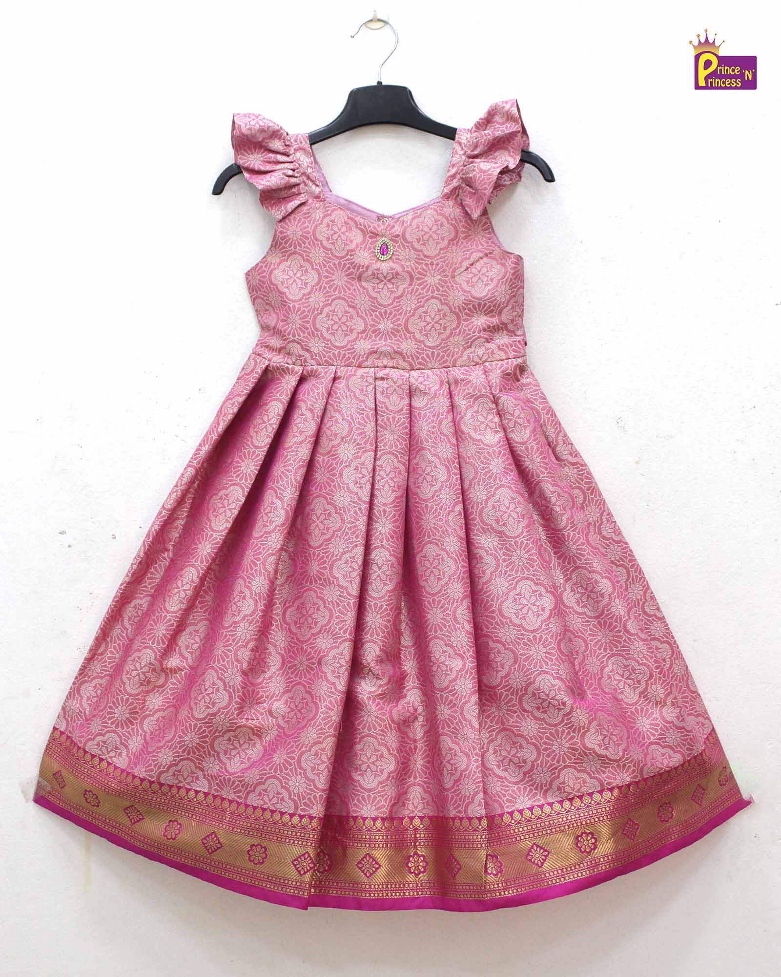 Kids Megenta Organza AARI Ethnic Party Gown PG542 - Prince N Princess