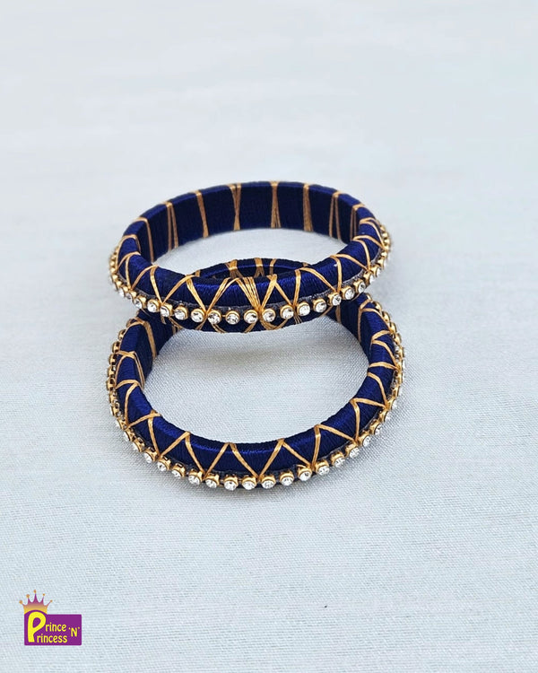 Kids Navy Silk thread Bangles BA001 - Prince N Princess
