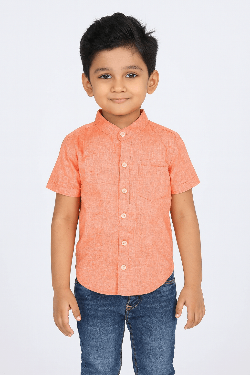 Kids Orange Cotton Shirt ST104 - Prince N Princess
