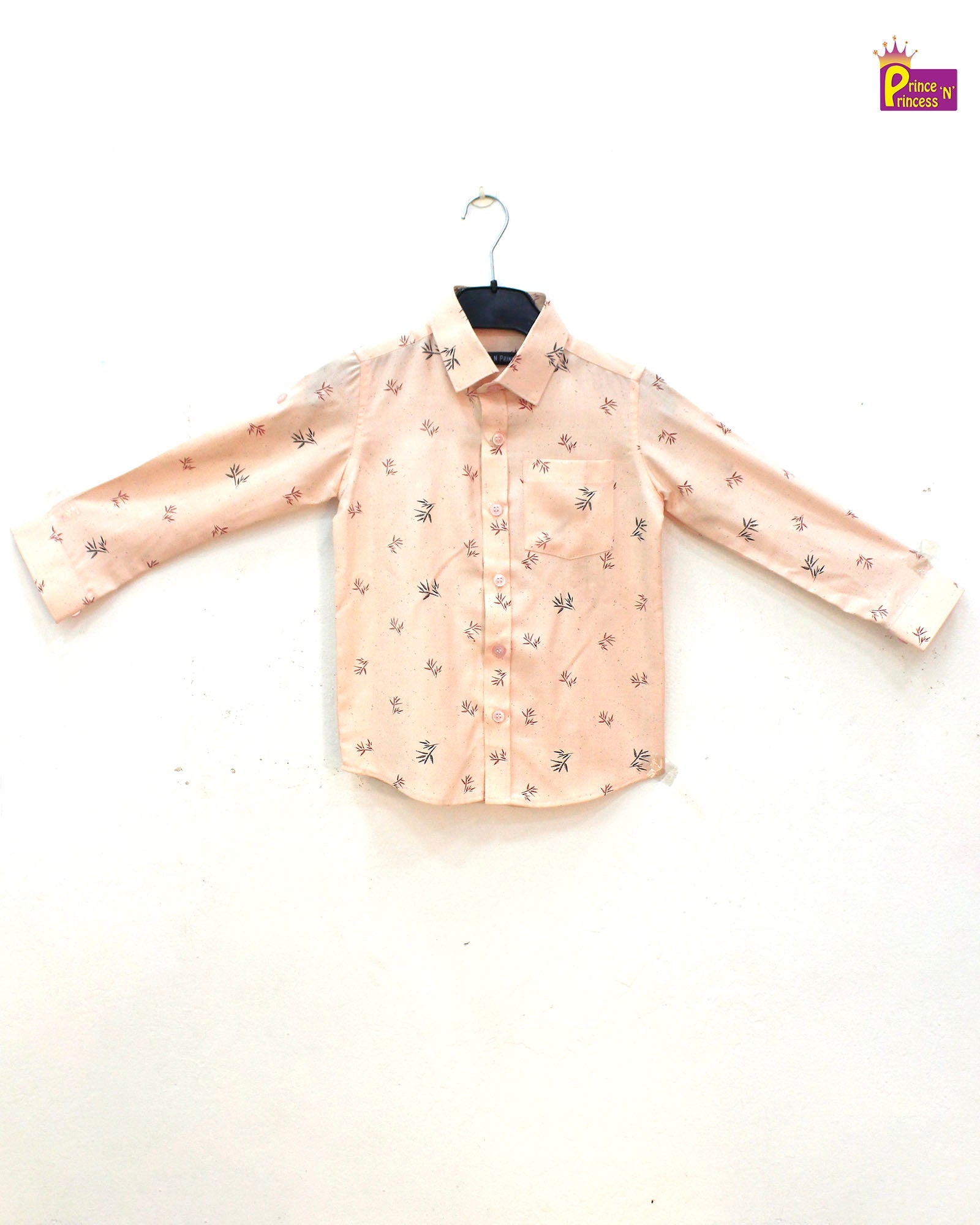 Kids Orange Full Sleeve shirt ST005 - Prince N Princess