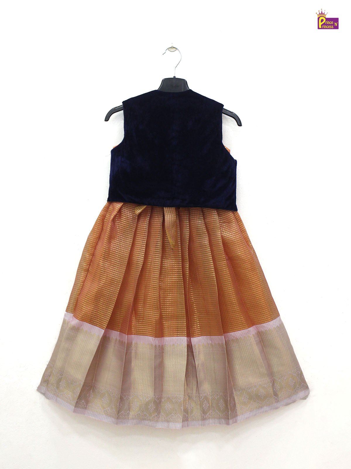 Kids Orange Navy Traditional Gown PG568 - Prince N Princess