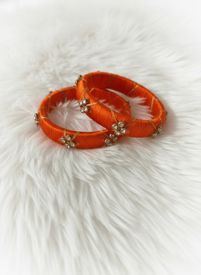 Kids Orange Silk thread Bangles BA011 - Prince N Princess