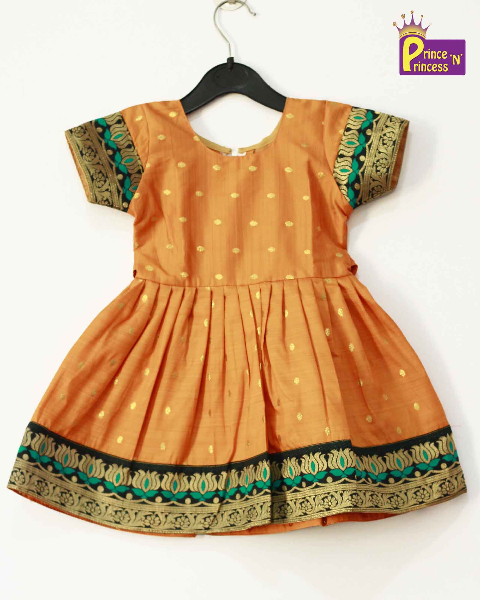 Kids Orange Traditional Party Frock LTF007 - Prince N Princess