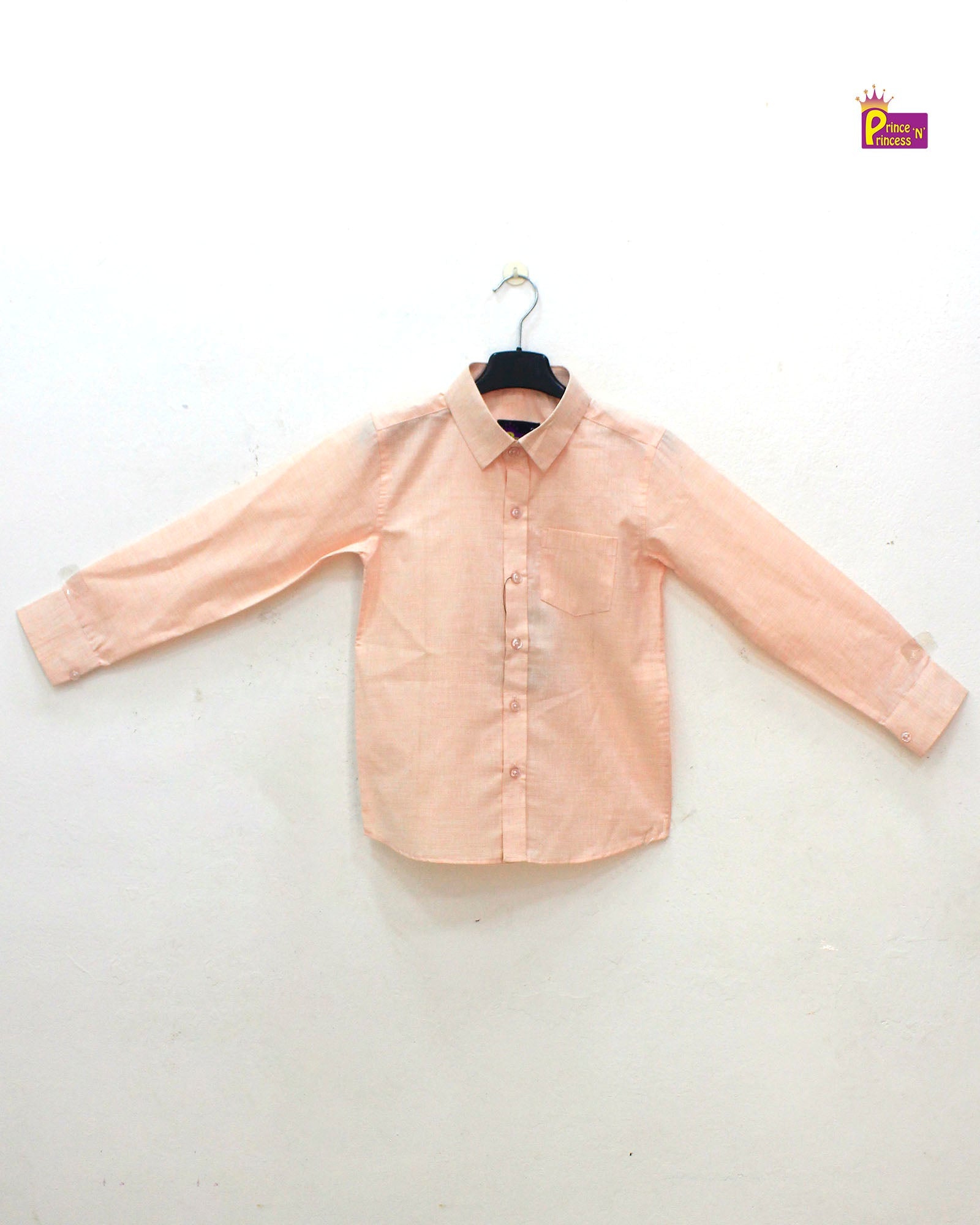 Kids Peach Cotton Shirt ST107 - Prince N Princess