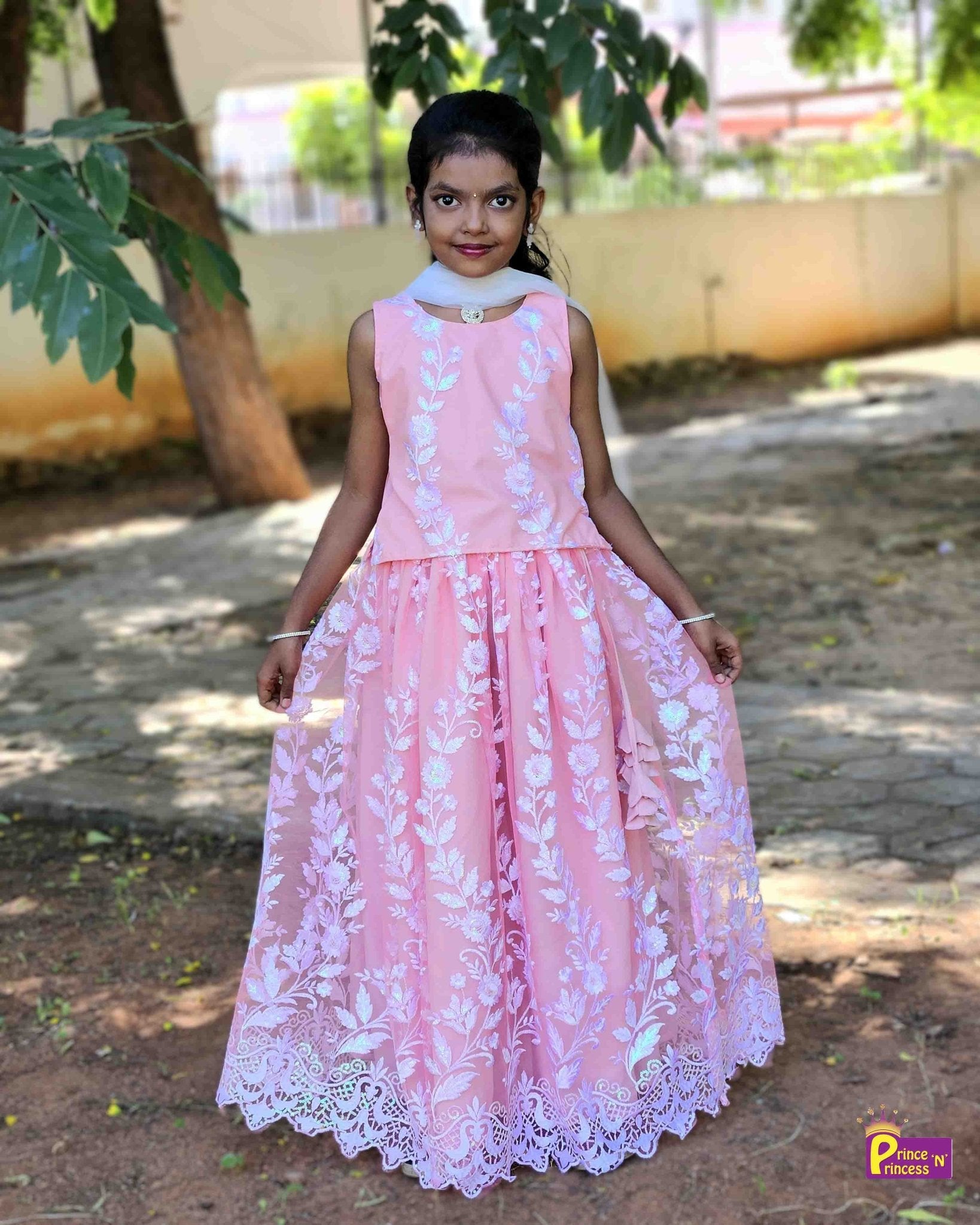 Kids Peach embroidery ethnic Lehenga Choli LC234 for kids festival wear