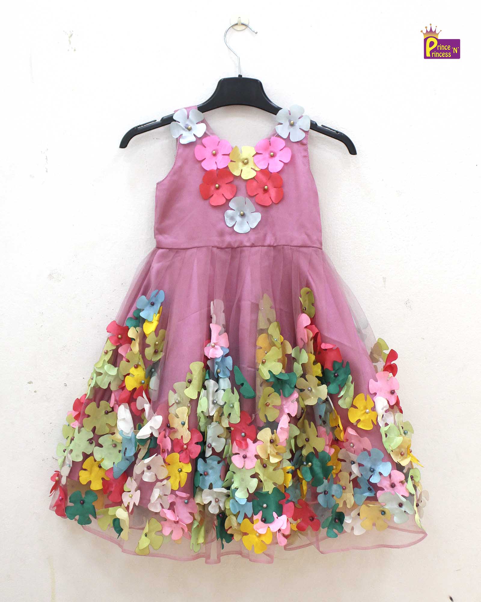 Kids Pink Birthday Gown BG186 for kids festival wear