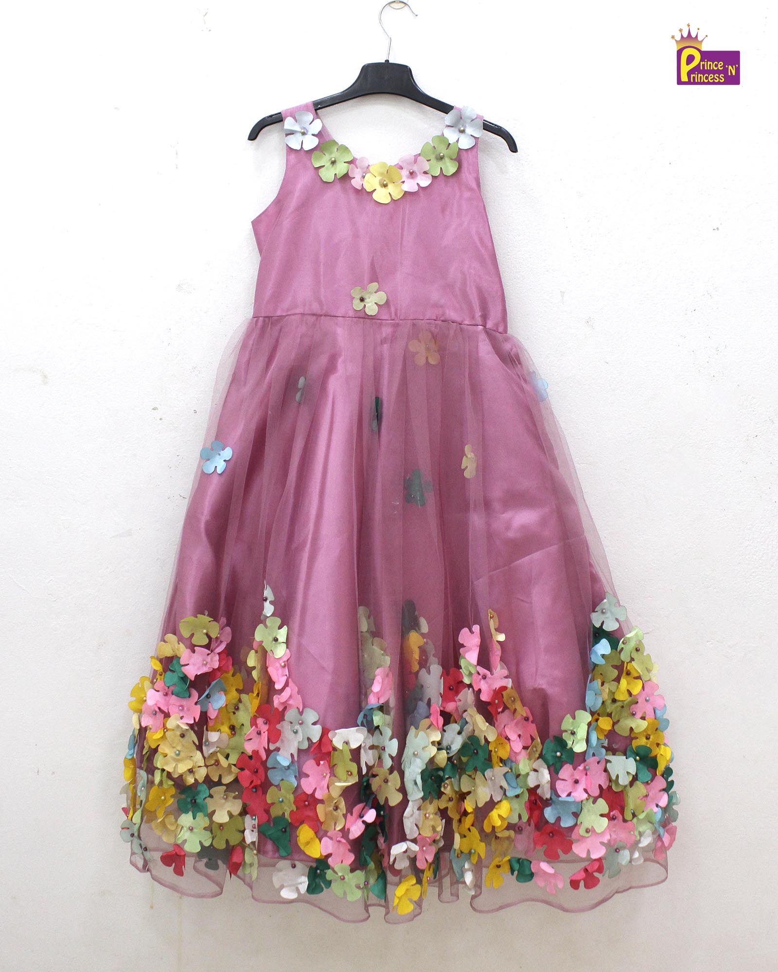 Kids Pink Birthday Gown BG186 for kids festival wear