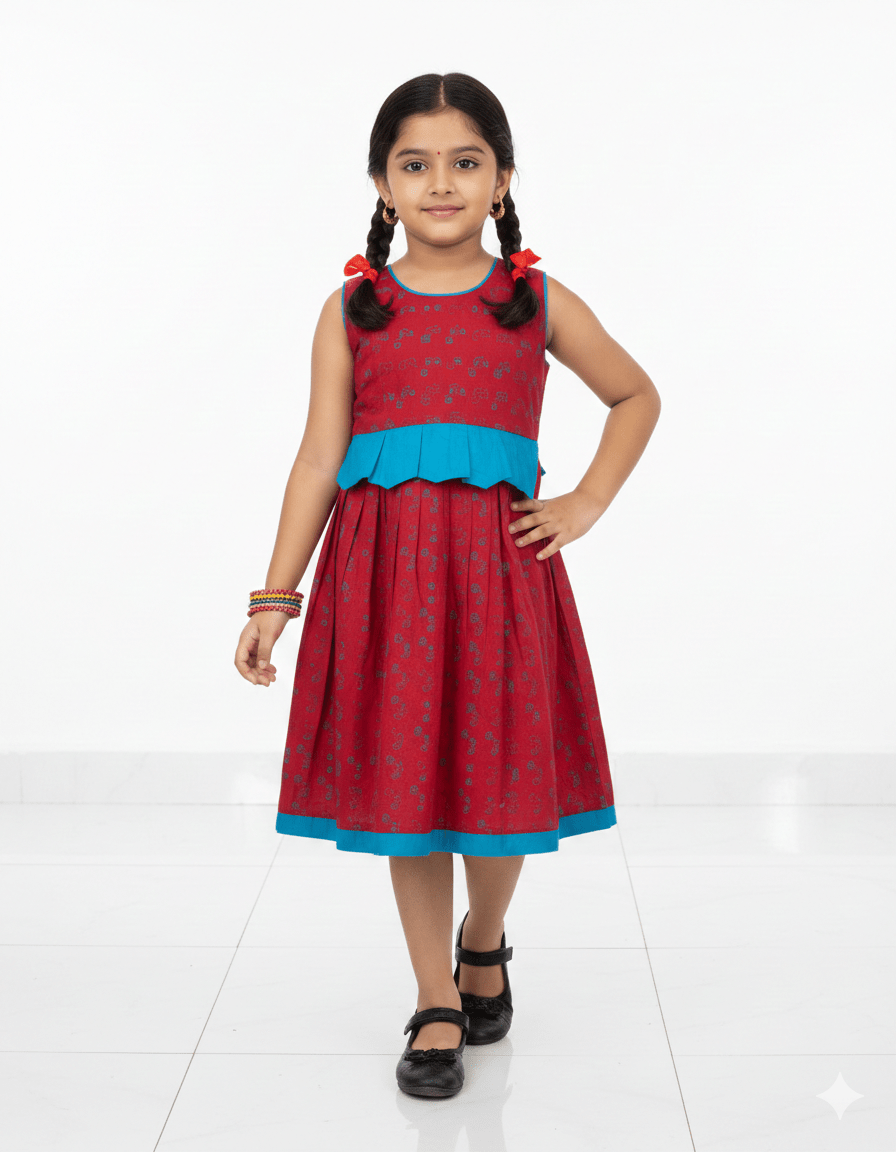 Kids Pink Cotton Frock CF059 - Prince N Princess