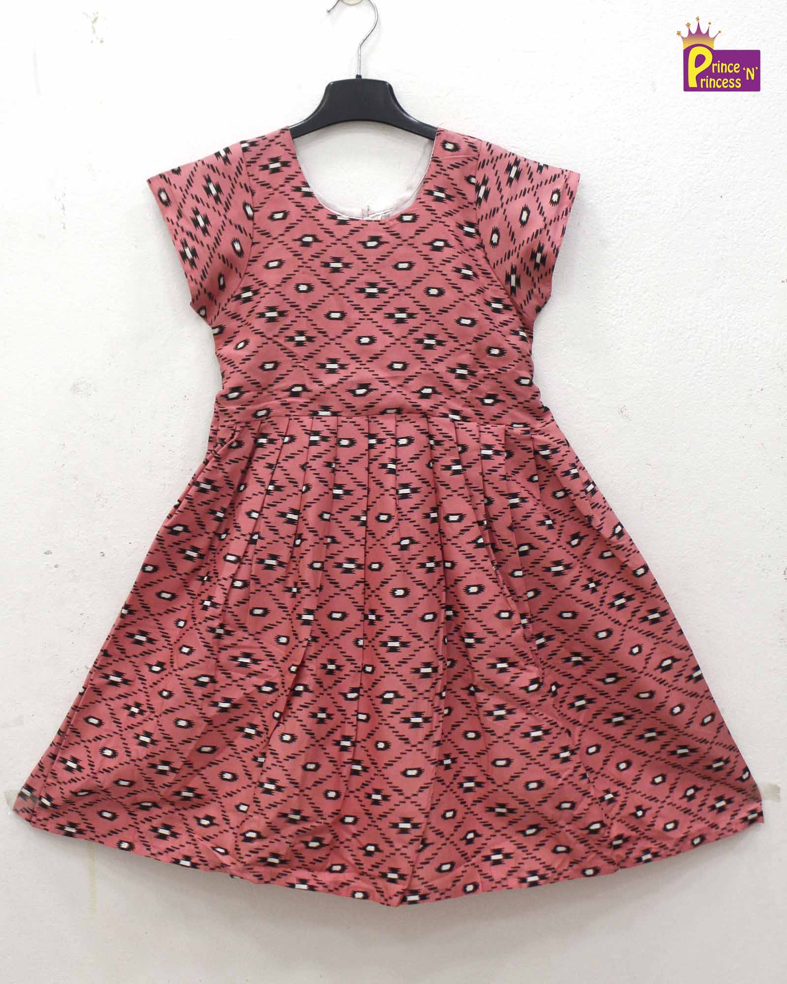 Kids Pink Printed Cotton Frock CF169 - Prince N Princess