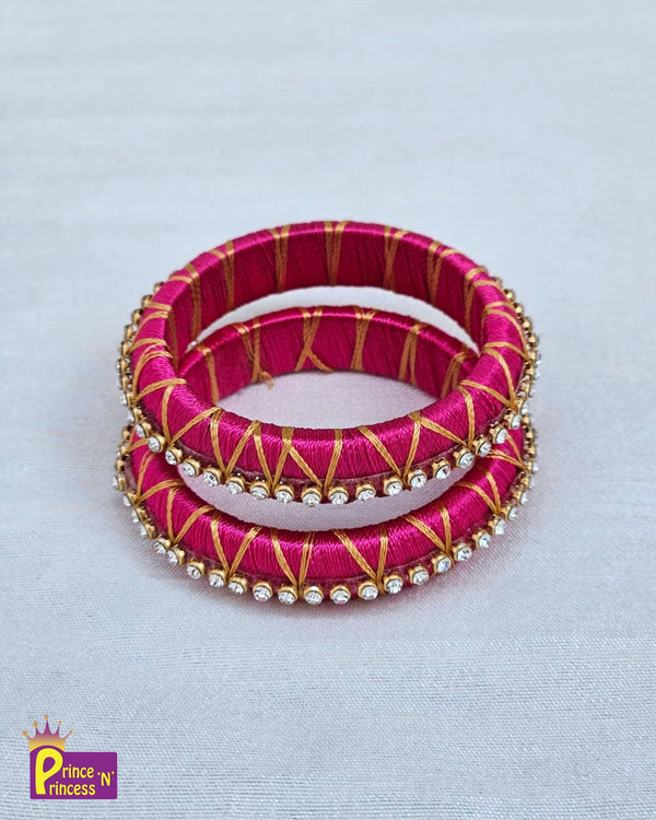 Kids Pink Silk thread Bangles BA003 - Prince N Princess