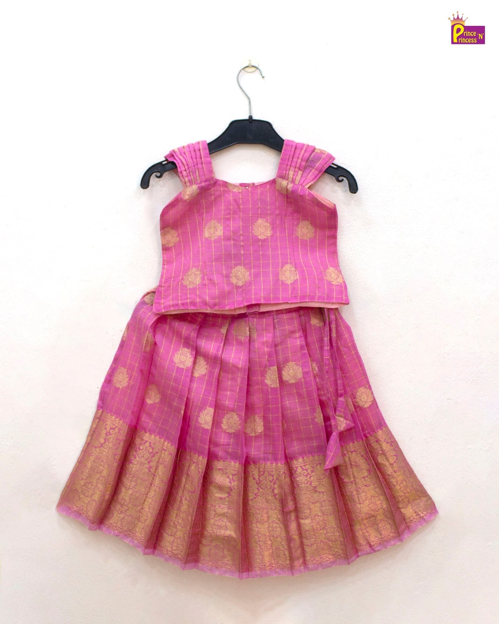 Kids Pink Traditional Pattu Pavadai PPP1838 - Prince N Princess